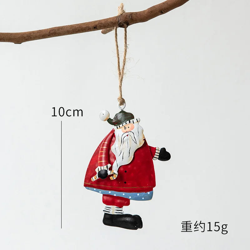 Novelty Painted Christmas Bell Tree Decoration Exquisite Iron Art Ornament Xmas Party Hanging Pendant Home Decor Navidad Gifts