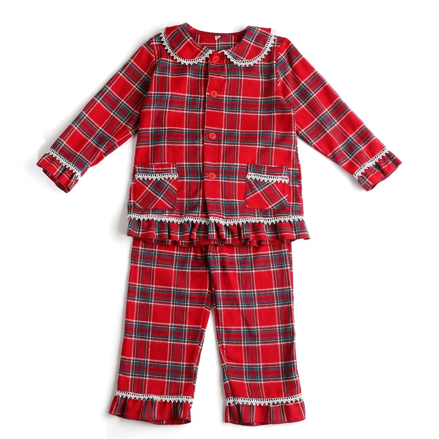 Ruffkids Kids Pyjamas Girls Boys Baby Clothes Loungewear Family Matching Pjs Red Velvet Christmas Pajamas Sets