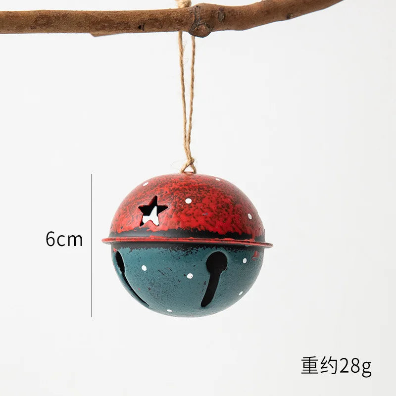 Novelty Painted Christmas Bell Tree Decoration Exquisite Iron Art Ornament Xmas Party Hanging Pendant Home Decor Navidad Gifts