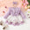 Sweet Cute Baby Girls Clothes Long Sleeve Lace Tulle Floral Dress With Bow Headband For Toddler Kids Casual Daily Party Outfits