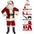 Santa Claus Cosplay Costume Christmas New Year Men Costumes Red Deluxe Classic Adults Xmas Set Carnival Party RolePlay Suits