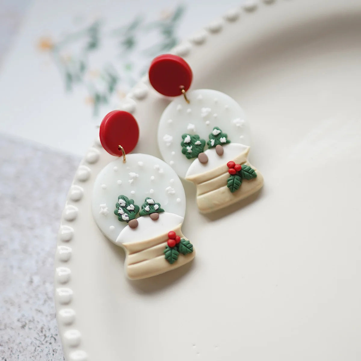Christmas Winter Holiday Santa Snowman Bell Gingerbread Multi Shapes Polymer Clay Earrings  Celebration Accessories Gifts