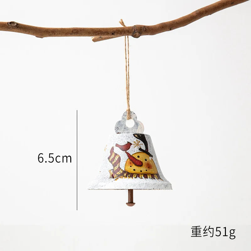 Novelty Painted Christmas Bell Tree Decoration Exquisite Iron Art Ornament Xmas Party Hanging Pendant Home Decor Navidad Gifts
