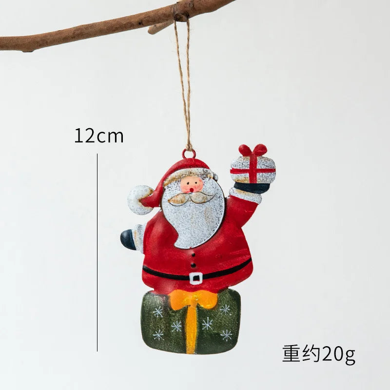 Novelty Painted Christmas Bell Tree Decoration Exquisite Iron Art Ornament Xmas Party Hanging Pendant Home Decor Navidad Gifts
