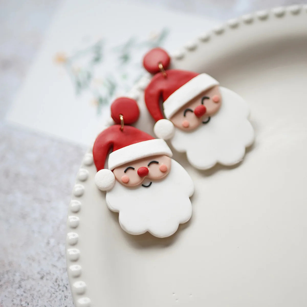 Christmas Winter Holiday Santa Snowman Bell Gingerbread Multi Shapes Polymer Clay Earrings  Celebration Accessories Gifts