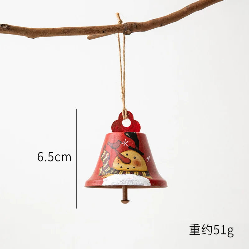 Novelty Painted Christmas Bell Tree Decoration Exquisite Iron Art Ornament Xmas Party Hanging Pendant Home Decor Navidad Gifts