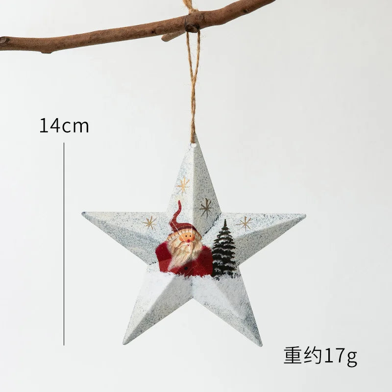 Novelty Painted Christmas Bell Tree Decoration Exquisite Iron Art Ornament Xmas Party Hanging Pendant Home Decor Navidad Gifts