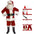 Santa Claus Cosplay Costume Christmas New Year Men Costumes Red Deluxe Classic Adults Xmas Set Carnival Party RolePlay Suits