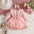 Sweet Cute Baby Girls Clothes Long Sleeve Lace Tulle Floral Dress With Bow Headband For Toddler Kids Casual Daily Party Outfits