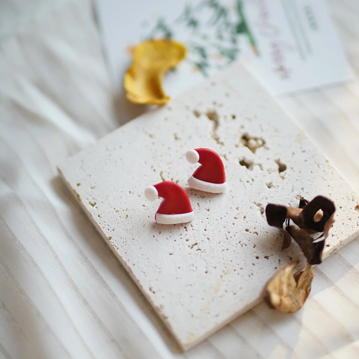 Christmas Winter Holiday Santa Snowman Bell Gingerbread Multi Shapes Polymer Clay Earrings  Celebration Accessories Gifts