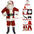 Santa Claus Costume for Adults Men Christmas Carnival Cosplay Red Hat Plus Size Suit Adult Fancy Costumes Party Full Set