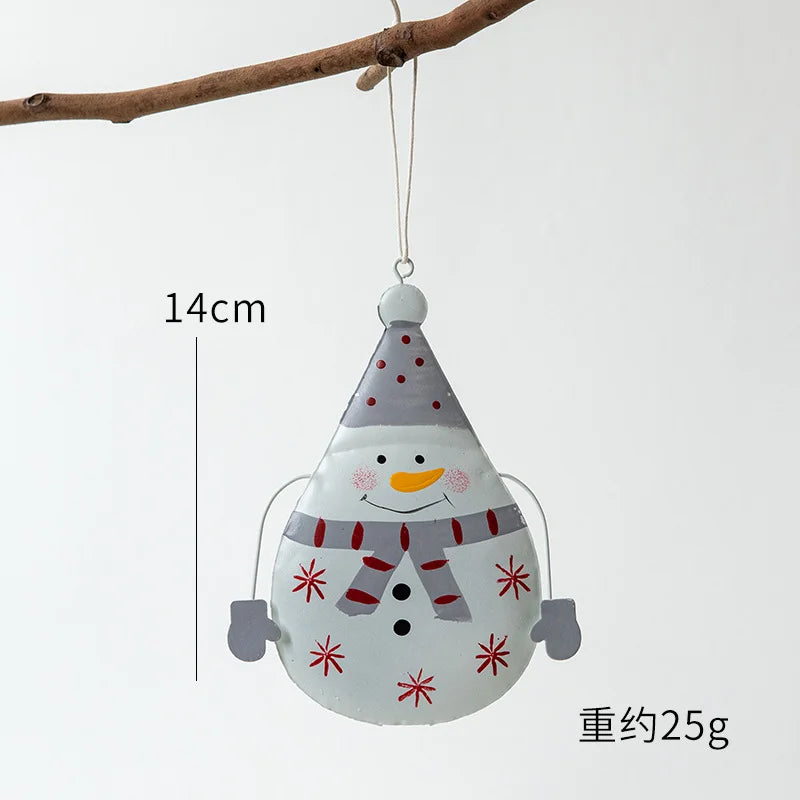 Novelty Painted Christmas Bell Tree Decoration Exquisite Iron Art Ornament Xmas Party Hanging Pendant Home Decor Navidad Gifts