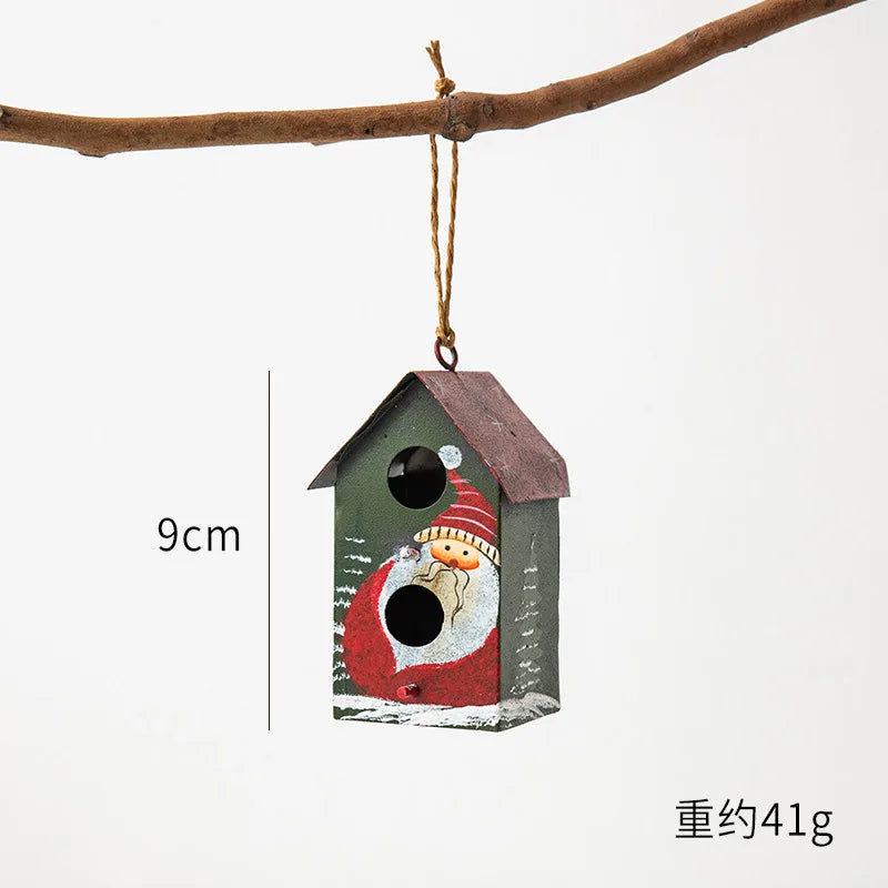 Novelty Painted Christmas Bell Tree Decoration Exquisite Iron Art Ornament Xmas Party Hanging Pendant Home Decor Navidad Gifts