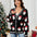 Christmas Fashion Cardigan Coat Woman's Autumn New V-neck Santa Claus Pattern Loose Sweater Winter Ladies Party Knitted Sweaters