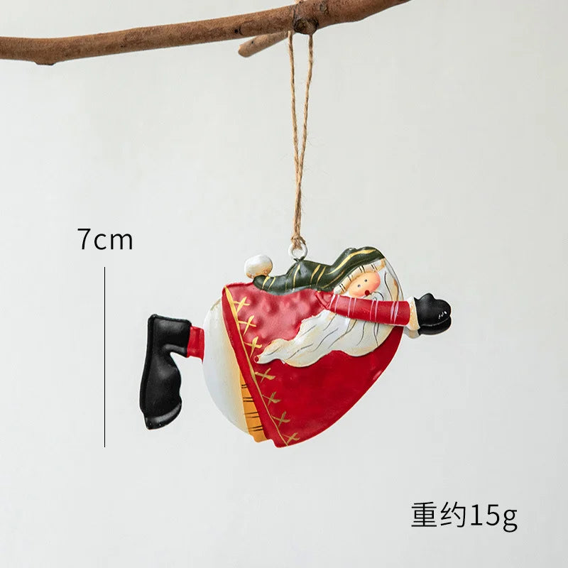 Novelty Painted Christmas Bell Tree Decoration Exquisite Iron Art Ornament Xmas Party Hanging Pendant Home Decor Navidad Gifts