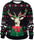 New Year Eve Xmas Sweatshirt 3D Novelty Print Holiday Party Jumper Top Unisex Pullover Reindeer Ugly Christmas Sweater Men Women