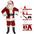 Santa Claus Costume for Adults Men Christmas Carnival Cosplay Red Hat Plus Size Suit Adult Fancy Costumes Party Full Set