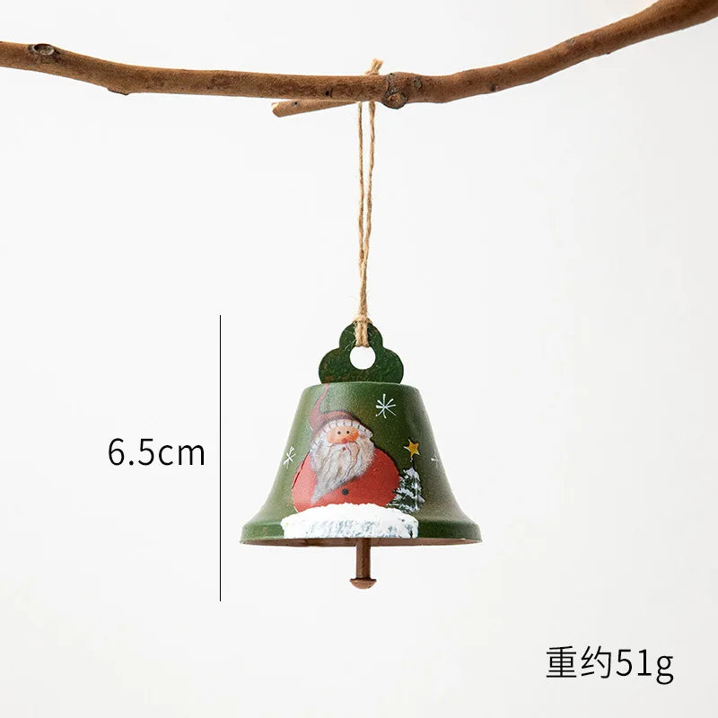 Novelty Painted Christmas Bell Tree Decoration Exquisite Iron Art Ornament Xmas Party Hanging Pendant Home Decor Navidad Gifts