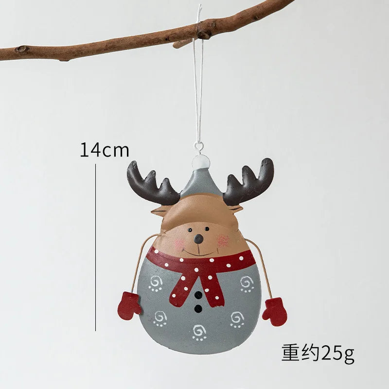 Novelty Painted Christmas Bell Tree Decoration Exquisite Iron Art Ornament Xmas Party Hanging Pendant Home Decor Navidad Gifts